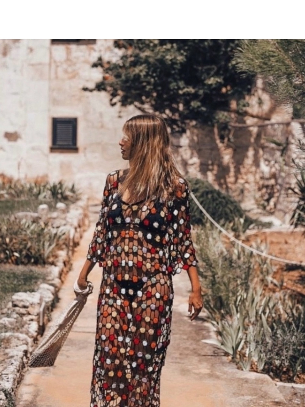 Zara Sheer Multicolor Polka-Dot Maxi Cover-Up